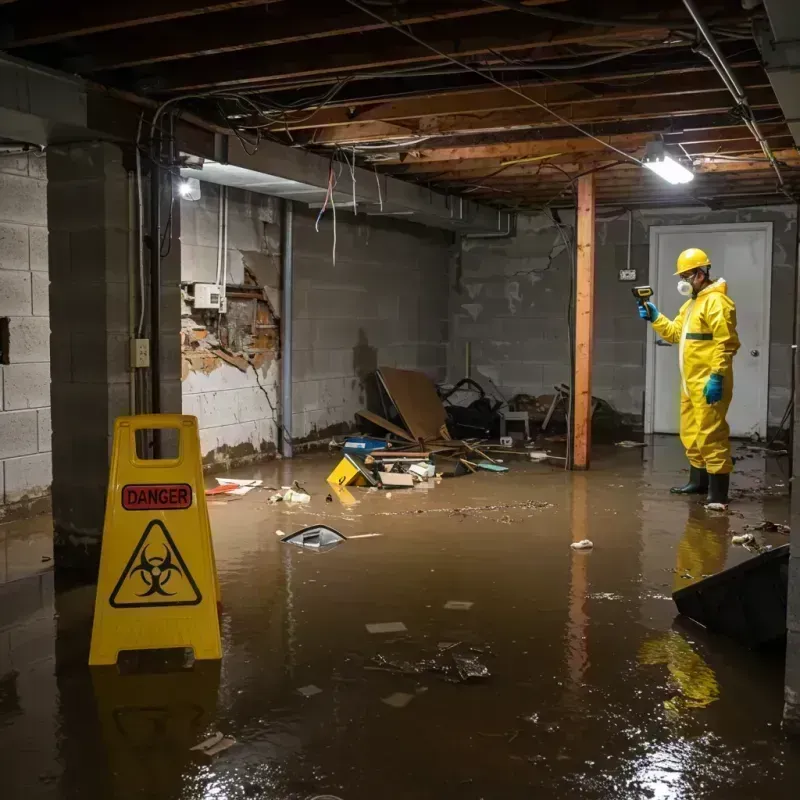 Flooded Basement Electrical Hazard in Elkhorn, WI Property